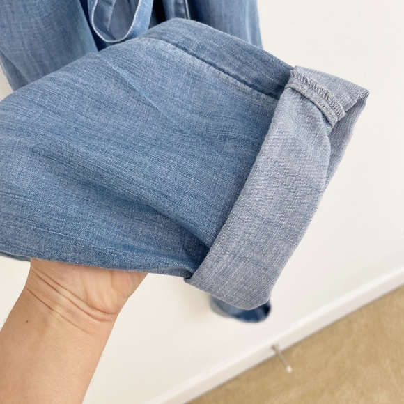 Gap Chambray V-Neck Tie Belt Jean Denim Jumpsuit Size 00 - Picture 12 of 15